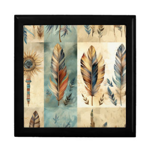 Aztec Tribal Feathers Medicine Stick Gift Box