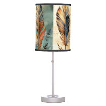 Aztec Tribal Feathers Medicine Stick Table Lamp