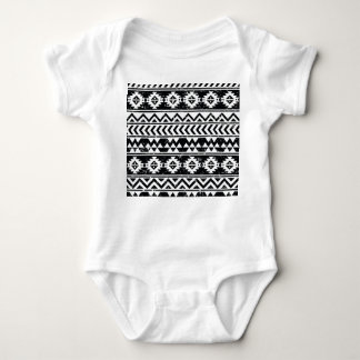 Aztec tribal: grunge white pattern. baby bodysuit