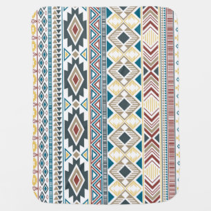 Aztec Tribal Motifs: Geometric Seamless Design Baby Blanket