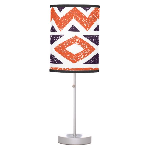 Aztec tribal motifs striped print table lamp