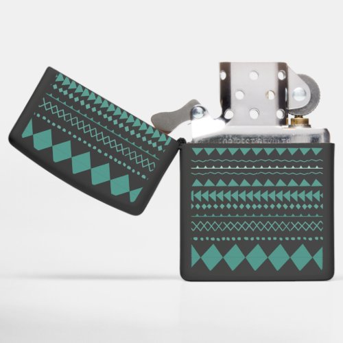 Aztec Tribal Native Geometric Abstract Design Zippo Lighter