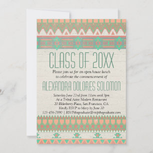 Aztec Tribal Native Graduation Party Announcement