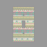 Aztec Tribal Native Pastel Geometric Pattern Light Switch Cover