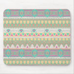 Aztec Tribal Native Pastel Geometric Pattern Mouse Pad