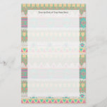 Aztec Tribal Native Pastel Geometric Pattern Stationery