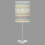 Aztec Tribal Native Pastel Geometric Pattern Table Lamp