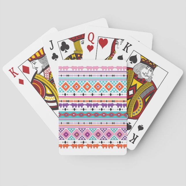 Aztec Tribal pattern graphic Poker Cards (Back)