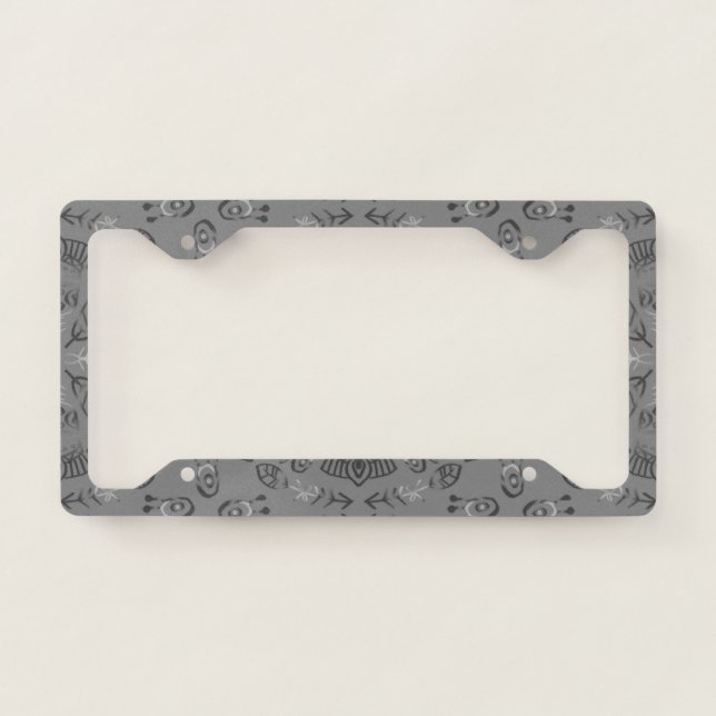 Aztec Tribal Pattern License Plate Frame (Front)