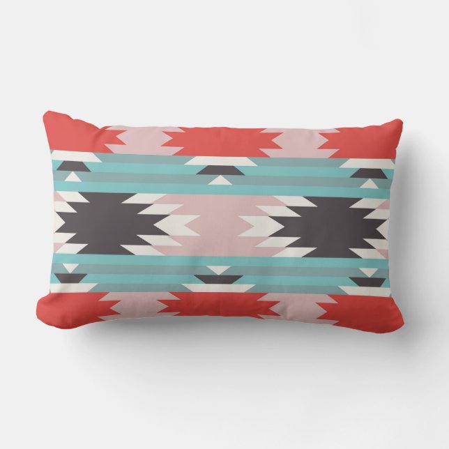 Aztec Tribal Pattern Native American Prints Lumbar Pillow (Front)