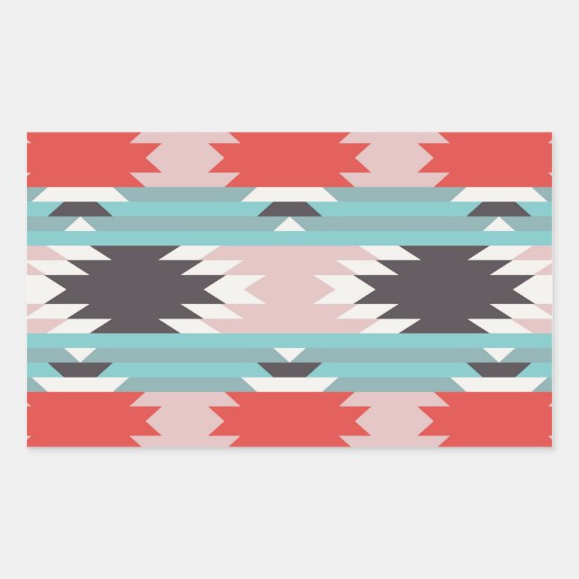 Aztec Tribal Pattern Native American Prints Rectangular Sticker (Front)