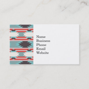 Aztec Tribal Pattern Native American Red Blue Business Card