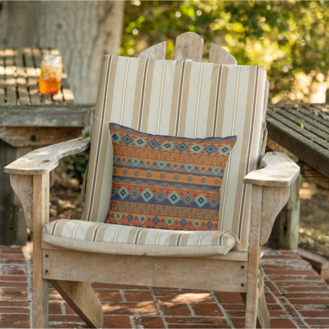  Aztec tribal pattern. Outdoor Pillow (Chair)
