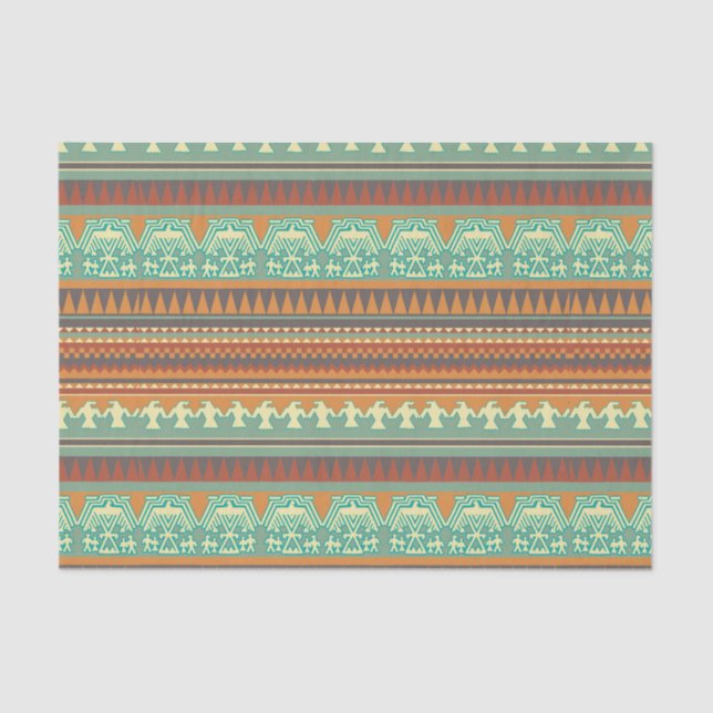 Aztec tribal pattern party box tissue paper (Front)