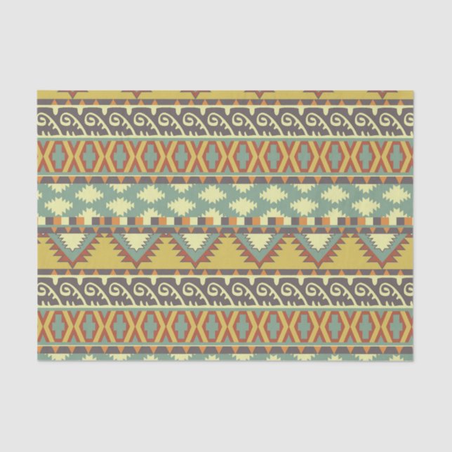 Aztec tribal pattern party tissue paper (Front)