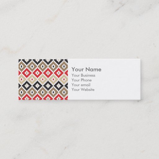 Customizable Navajo Aztec Tribal Print Ikat Diamond Pattern Business Card Templates