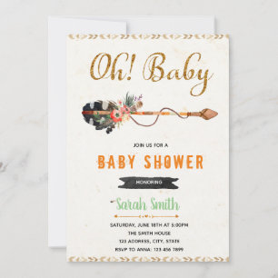 Aztec tribal shower birthday invitation