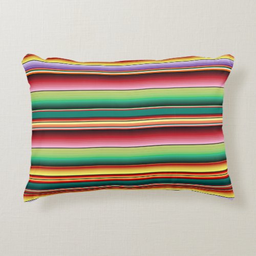 Aztec Tribal Traditional Textile Colorful Linear M Accent Pillow