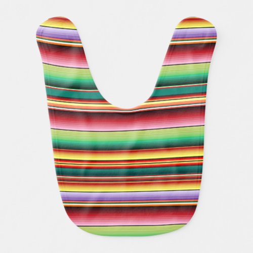Aztec Tribal Traditional Textile Colorful Linear M Baby Bib