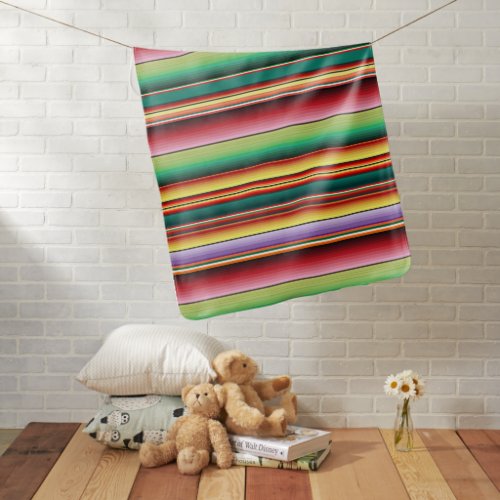 Aztec Tribal Traditional Textile Colorful Linear M Baby Blanket