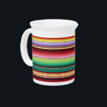 Aztec Tribal Traditional Textile Colorful Linear M Beverage Pitcher<br><div class="desc">Typical traditional Aztec / Mayan Colors Motive Textile Fabric Linear Pattern. This Colorful Design is most usual in Perù,  Bolivia,  and other South American Countries. Multicolored Original Vector Illustration Copyright BluedarkArt.</div>