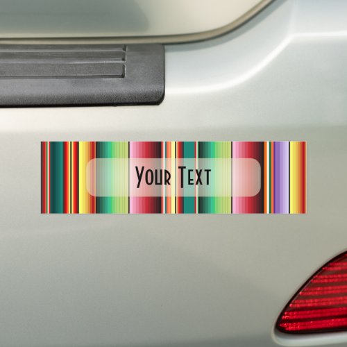 Aztec Tribal Traditional Textile Colorful Linear M Bumper Sticker