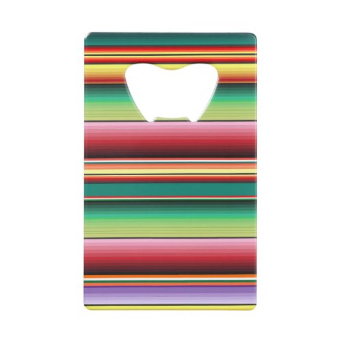 Aztec Tribal Traditional Textile Colorful Linear M Credit Card Bottle Opener