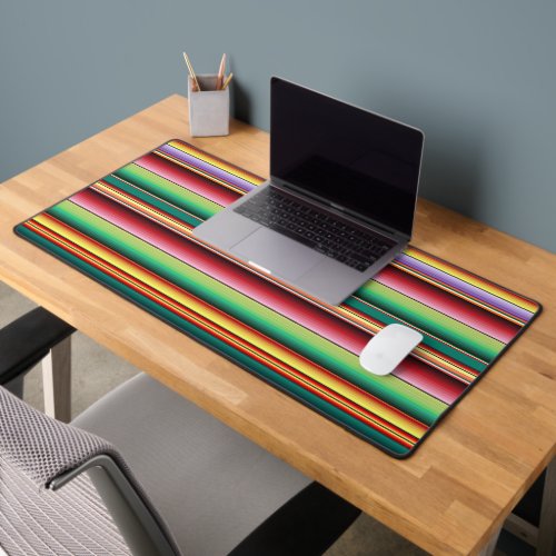 Aztec Tribal Traditional Textile Colorful Linear M Desk Mat