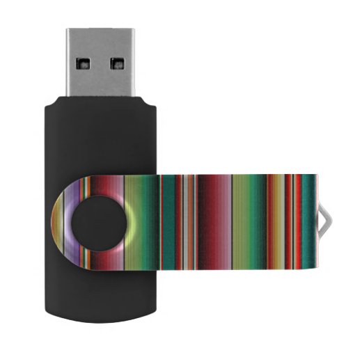 Aztec Tribal Traditional Textile Colorful Linear M Flash Drive