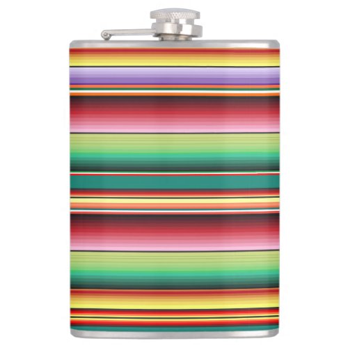 Aztec Tribal Traditional Textile Colorful Linear M Flask
