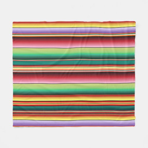 Aztec Tribal Traditional Textile Colorful Linear M Fleece Blanket