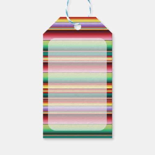 Aztec Tribal Traditional Textile Colorful Linear M Gift Tags