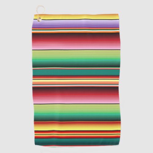 Aztec Tribal Traditional Textile Colorful Linear M Golf Towel