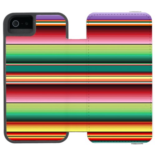 Aztec Tribal Traditional Textile Colorful Linear M iPhone SE55s Wallet Case