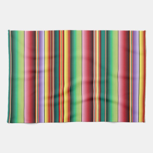 Aztec Tribal Traditional Textile Colorful Linear M Kitchen Towel