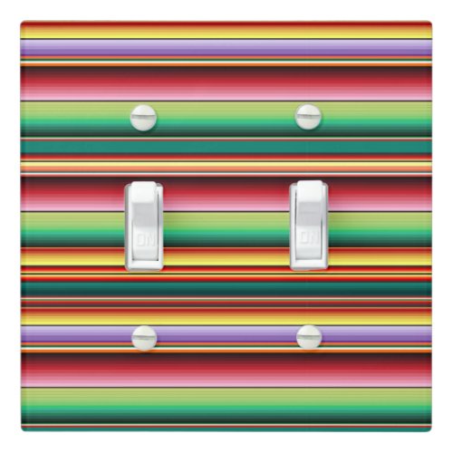 Aztec Tribal Traditional Textile Colorful Linear M Light Switch Cover