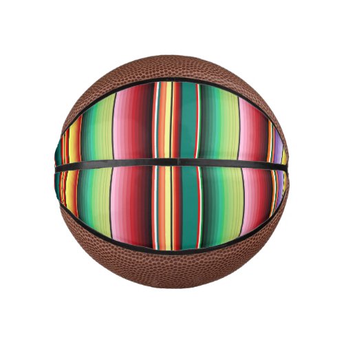 Aztec Tribal Traditional Textile Colorful Linear M Mini Basketball
