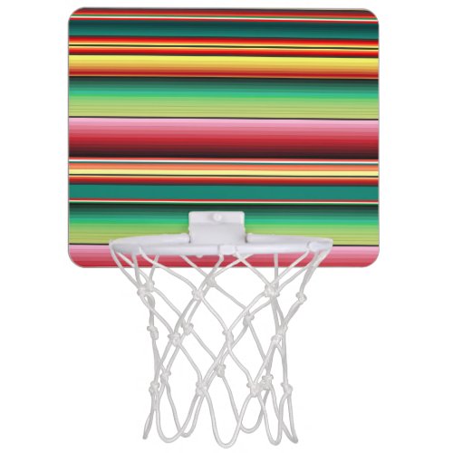 Aztec Tribal Traditional Textile Colorful Linear M Mini Basketball Hoop