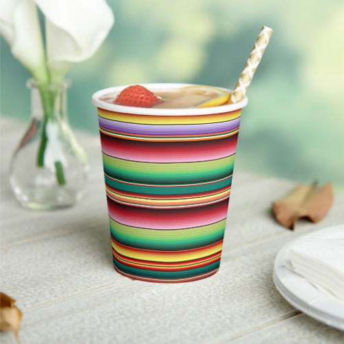 Aztec Tribal Traditional Textile Colorful Linear M Paper Cups