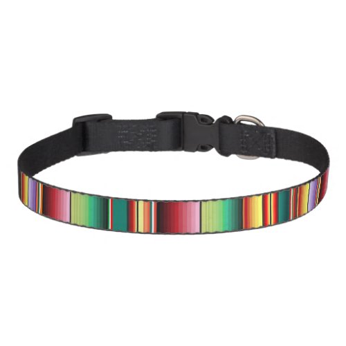 Aztec Tribal Traditional Textile Colorful Linear M Pet Collar