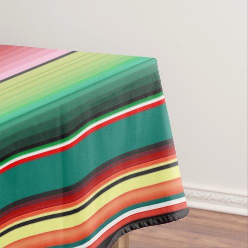 Aztec Tribal Traditional Textile Colorful Linear M Tablecloth