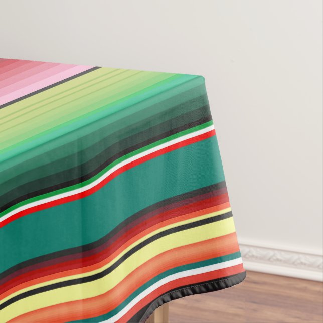 Aztec Tribal Traditional Textile Colorful Linear M Tablecloth (In Situ)