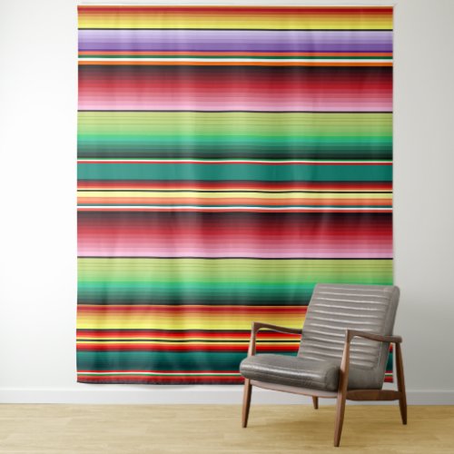 Aztec Tribal Traditional Textile Colorful Linear M Tapestry