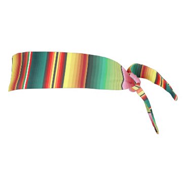 Aztec Tribal Traditional Textile Colorful Linear M Tie Headband