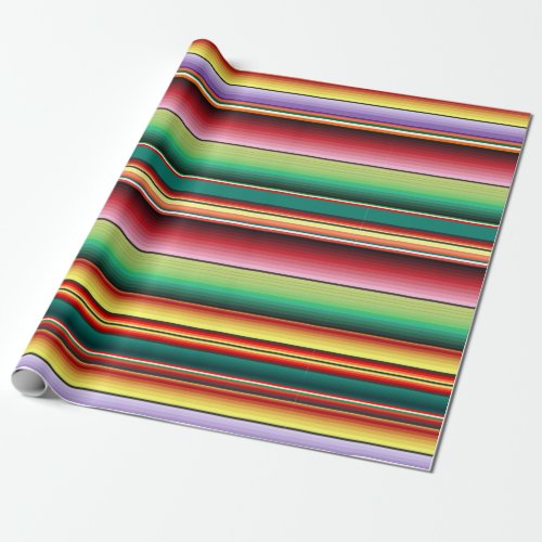Aztec Tribal Traditional Textile Colorful Linear M Wrapping Paper