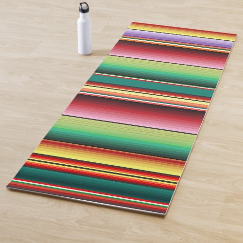 Aztec Tribal Traditional Textile Colorful Linear M Yoga Mat