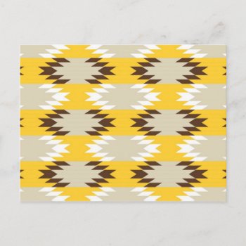 Aztec Tribal Yellow Brown Native American Designs Postcard by PrettyPatternsGifts at Zazzle