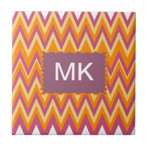 Aztec Tribal ZigZag Ceramic Tile