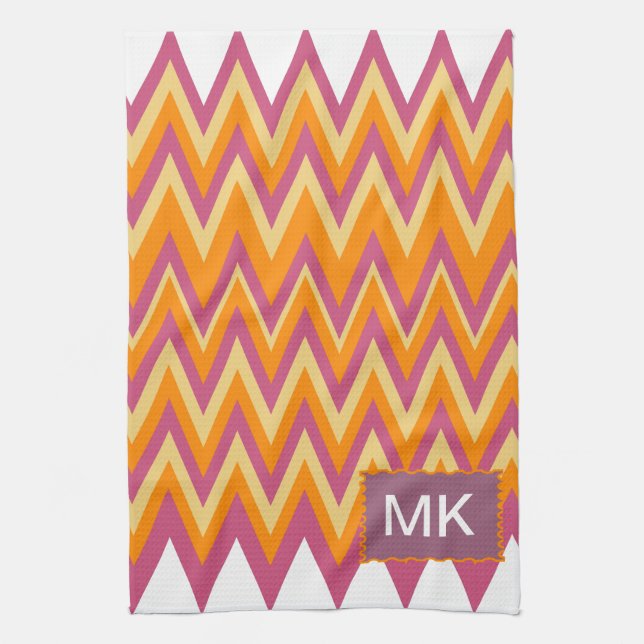 Aztec Tribal ZigZag Kitchen Towel (Vertical)