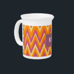 Aztec Tribal ZigZag Pitcher<br><div class="desc">Aztec Style Tribal ZigZag pattern in vibrant colors - Showcasing the New 2013 color trends Sneak Peak using colors from the new COLOR PALETTE 2013 -Loud and Surprisingly vibrant color combinations pack a punch with new richness in color depth. A combination of tribal hues - An unexpected yellow green with...</div>